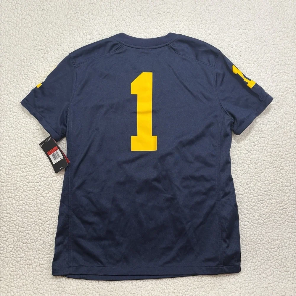 NWT Michigan Wolverines #1 Nike Jordan Team NCAA Football Jersey Womens Large